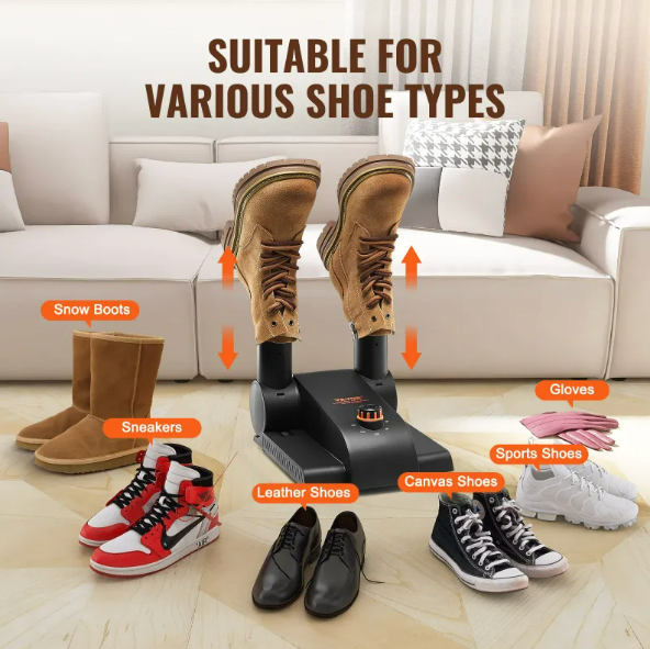 Boot dryer drying gloves using warm air tubes